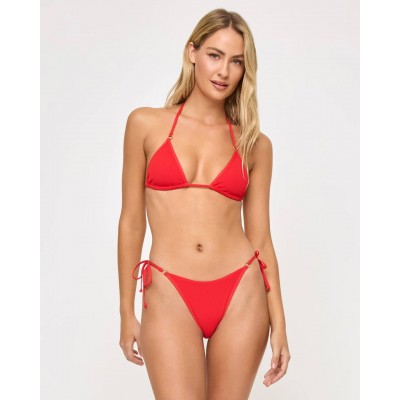 Купальник красный в рубчик, модель 11573