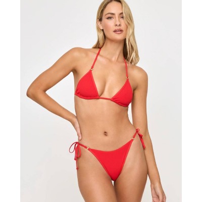 Купальник красный в рубчик, модель 11573