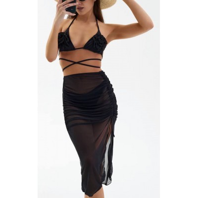 Купальник "Роза" (черный), модель 22562